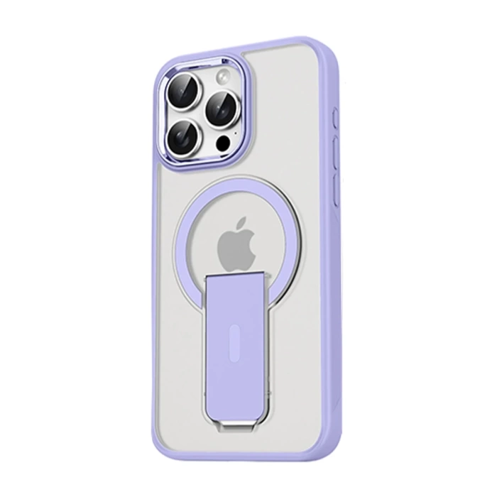 Newface iPhone 14 Pro Max Tork Magsafe Standlı Kapak - Lila