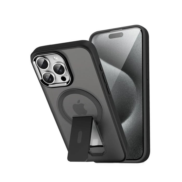 Newface iPhone 14 Pro Max Tork Magsafe Standlı Kapak - Siyah