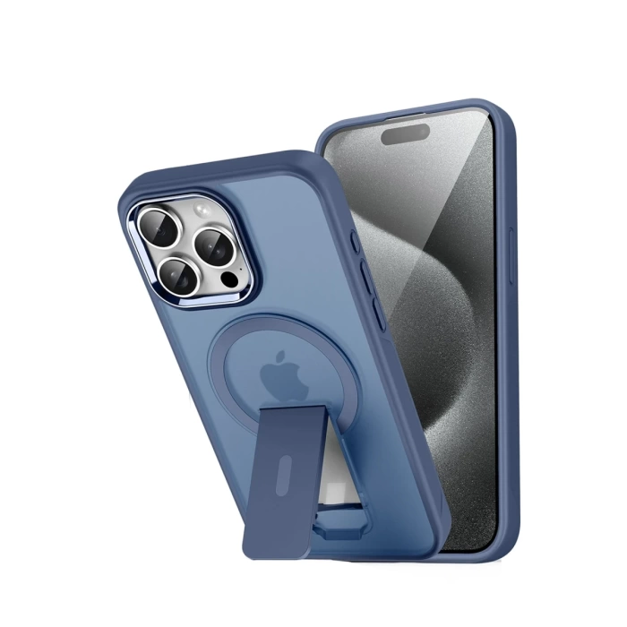Newface iPhone 14 Pro Tork Magsafe Standlı Kapak - Lacivert