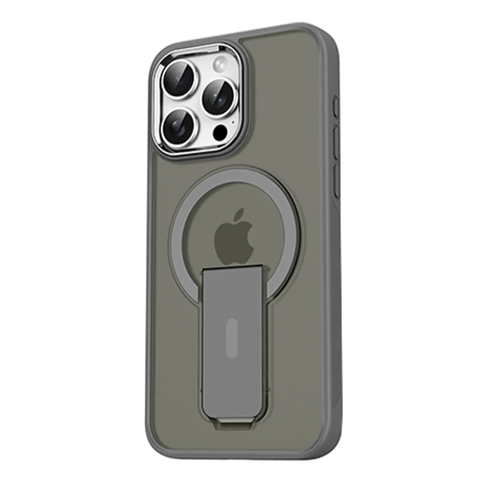 Newface iPhone 14 Pro Tork Magsafe Standlı Kapak - Titan Gri
