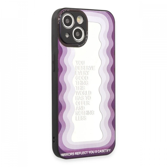 Newface iPhone 15 Kılıf Mirror Desenli Kapak