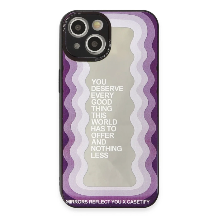 Newface iPhone 15 Kılıf Mirror Desenli Kapak