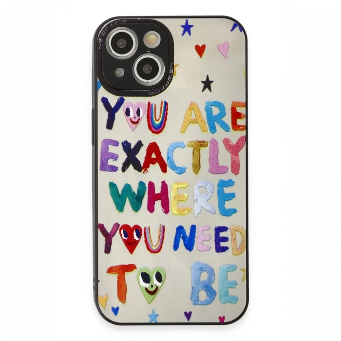 Newface iPhone 15 Kılıf Mirror Desenli Kapak