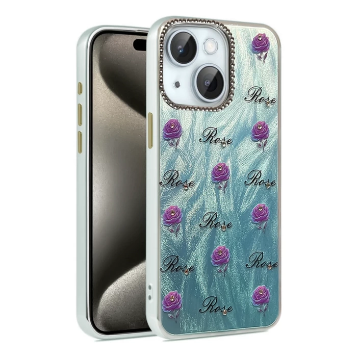 Newface iPhone 15 Plus Kılıf Blade Aynalı Desenli Kapak
