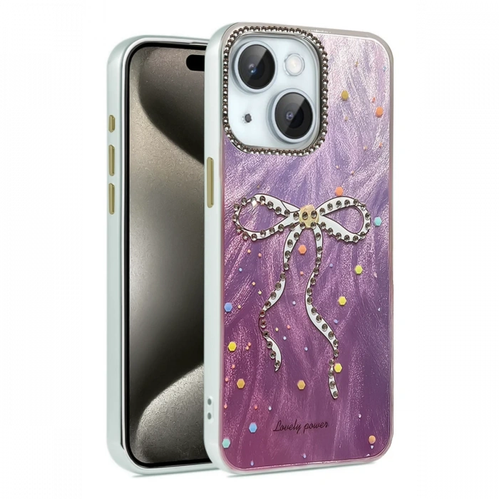 Newface iPhone 15 Plus Kılıf Blade Aynalı Desenli Kapak