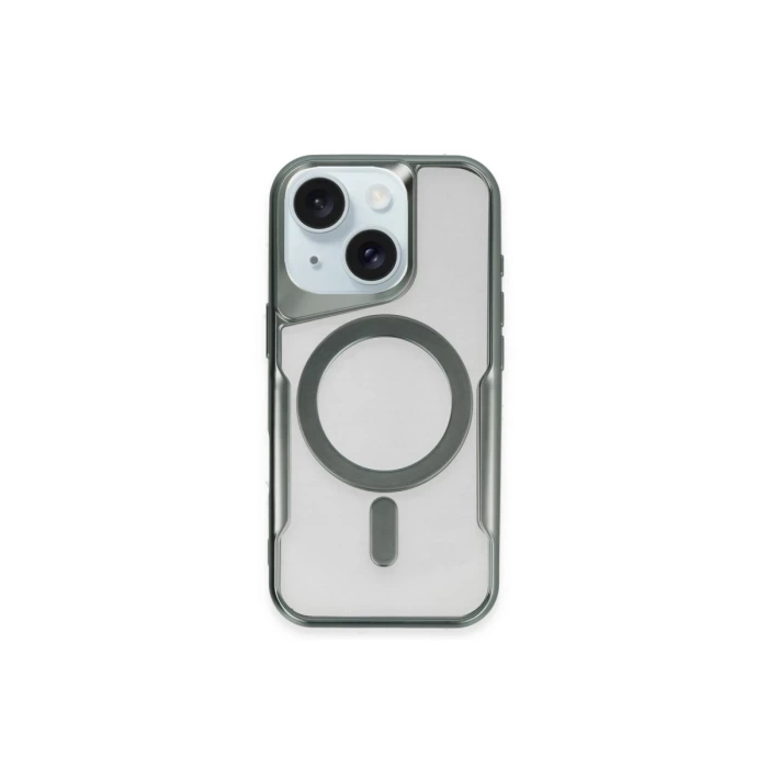 Newface iPhone 15 Plus Kılıf Boyi Magsafe Silikon Kapak - Yeşil