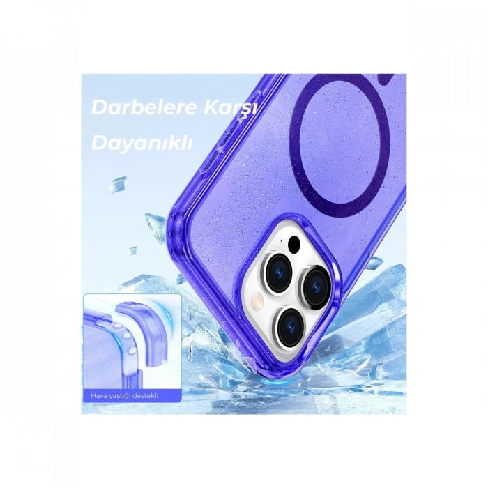 Newface iPhone 15 Plus Kılıf Glow Magsafe Kapak - Pembe