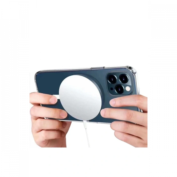 iPhone 15 Plus Kılıf Pc Real Magsafe Kapak - Şeffaf