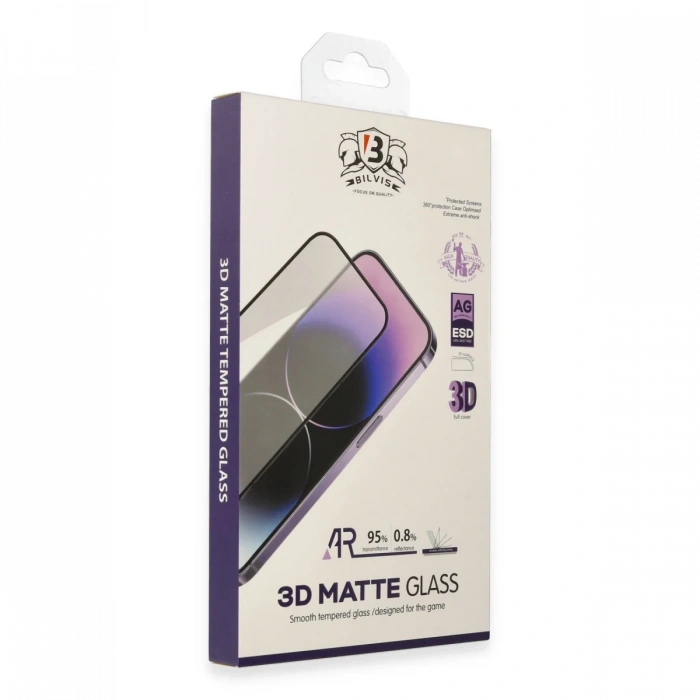 Newface iPhone 15 Pro Bilvis 3D Mat Cam Ekran Koruyucu