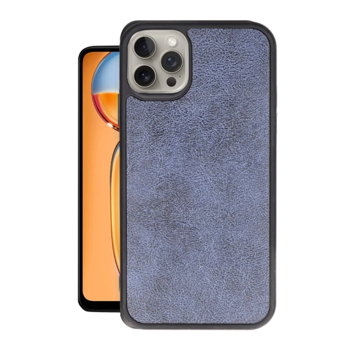 Newface iPhone 15 Pro Kılıf Aras Deri Kapak - Lacivert