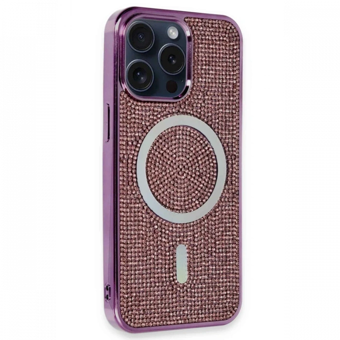 Newface iPhone 15 Pro Kılıf Diamond Magsafe Kapak