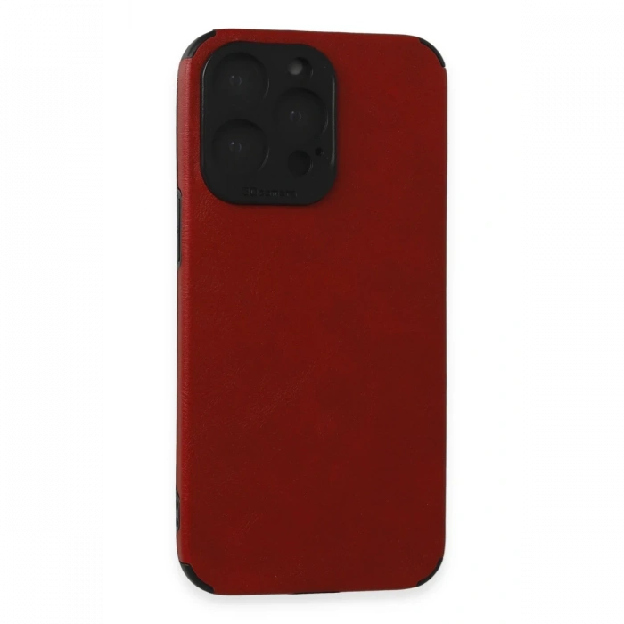 Newface iPhone 15 Pro Kılıf Loop Deri Silikon - Kırmızı