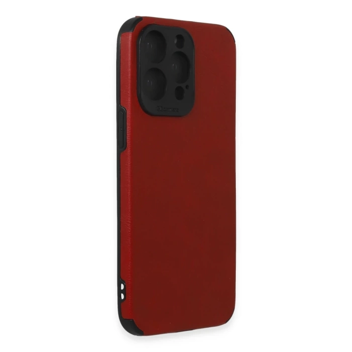 Newface iPhone 15 Pro Kılıf Loop Deri Silikon - Kırmızı