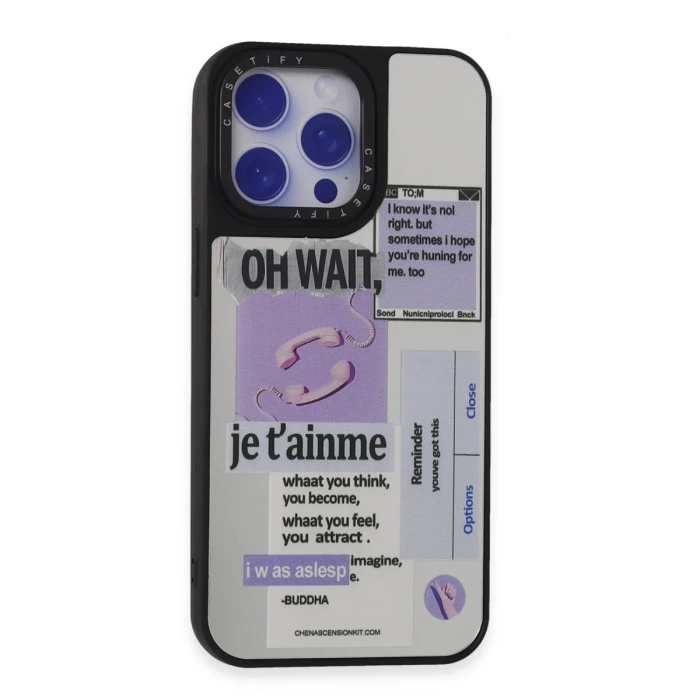 Newface iPhone 15 Pro Kılıf Mirror Desenli Kapak