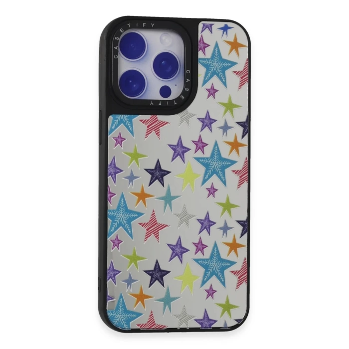 Newface iPhone 15 Pro Kılıf Mirror Desenli Kapak