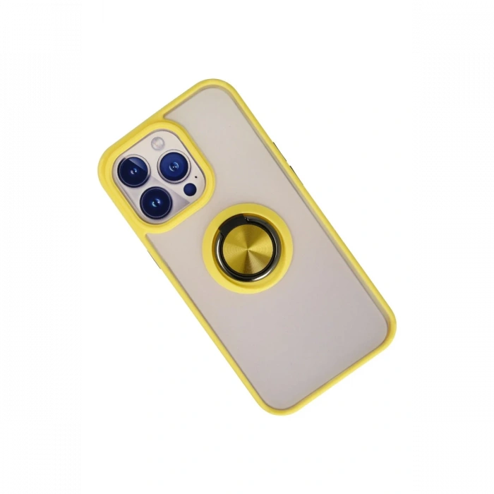 Newface iPhone 15 Pro Kılıf Montreal Yüzüklü Silikon Kapak