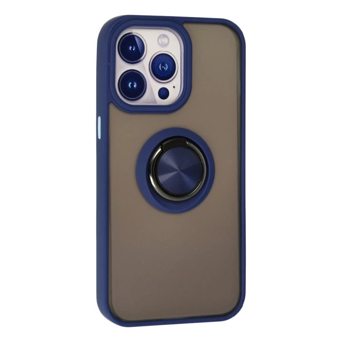 Newface iPhone 15 Pro Kılıf Montreal Yüzüklü Silikon Kapak