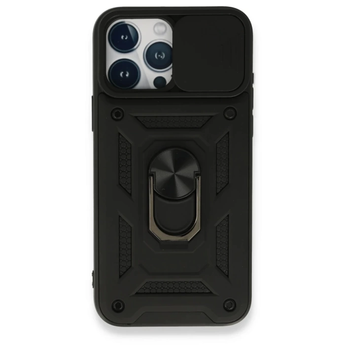 Newface iPhone 15 Pro Kılıf Pars Lens Yüzüklü Silikon
