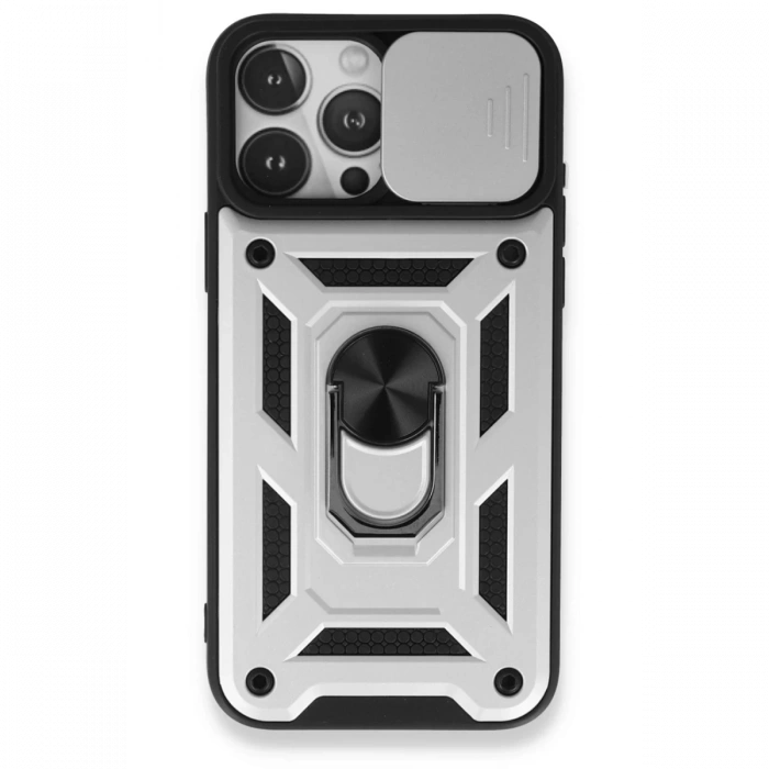 Newface iPhone 15 Pro Kılıf Pars Lens Yüzüklü Silikon