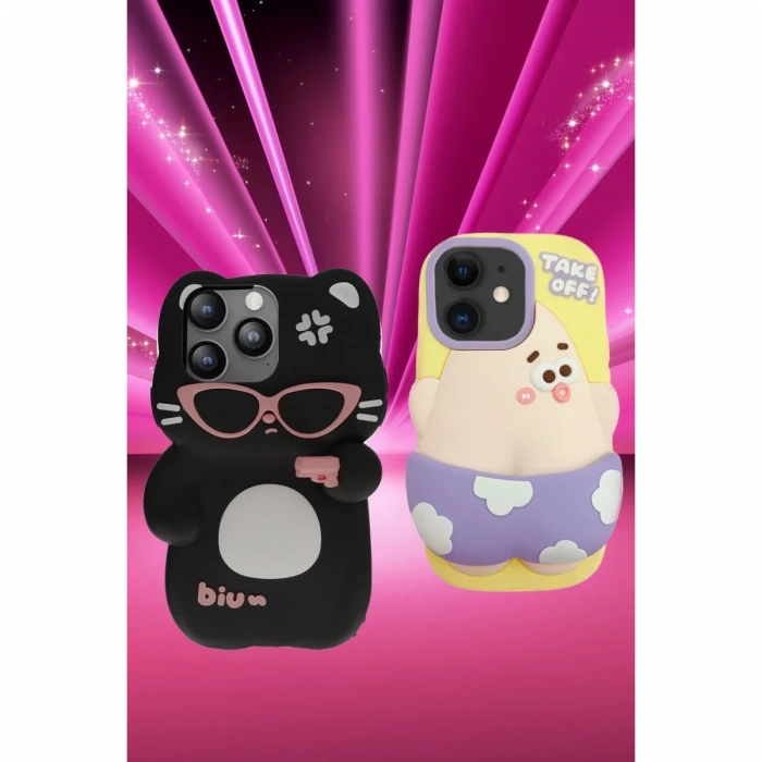 Newface iPhone 15 Pro Kılıf Poky Karakter Silikon Kapak - Desen 9