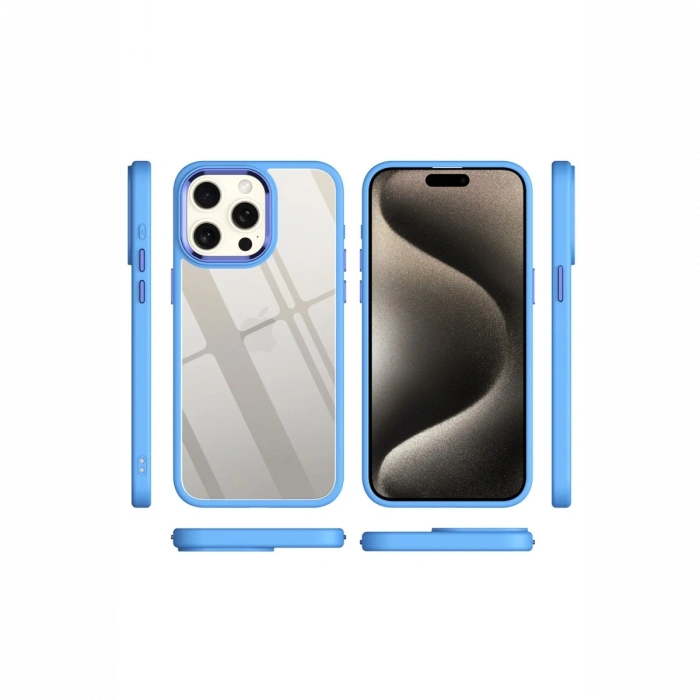 Newface iPhone 15 Pro Kılıf Power Silikon - Mavi