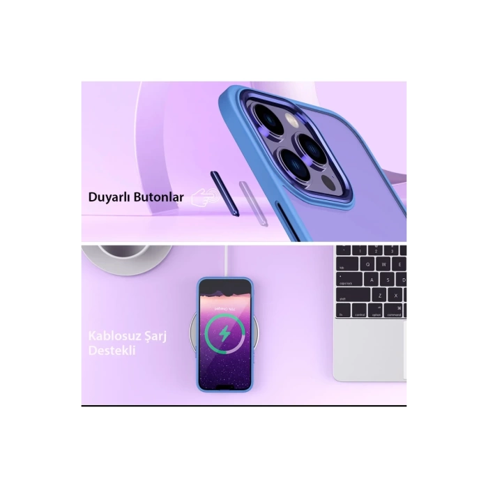 Newface iPhone 15 Pro Kılıf Power Silikon - Mavi