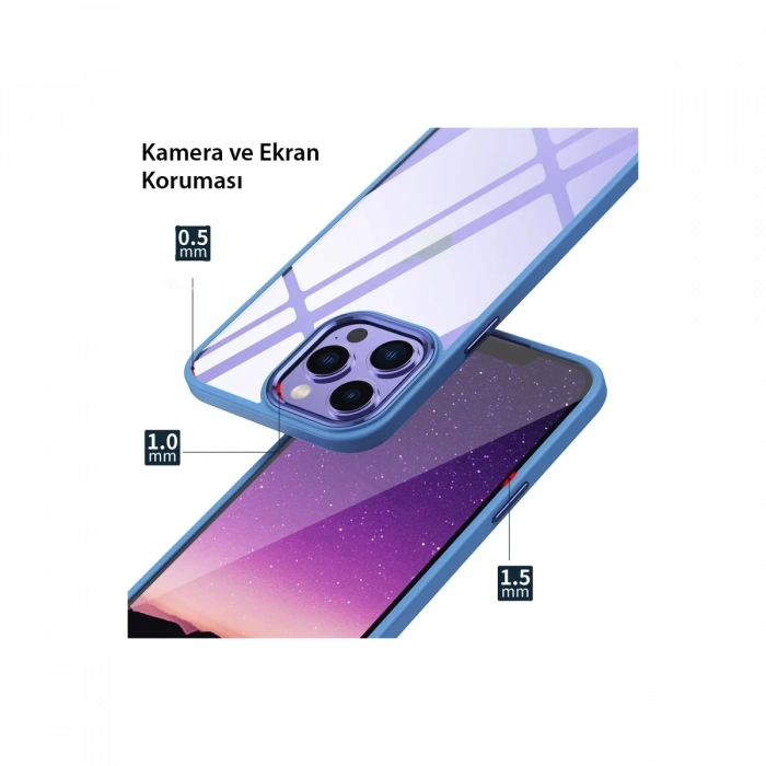 Newface iPhone 15 Pro Kılıf Power Silikon - Mavi