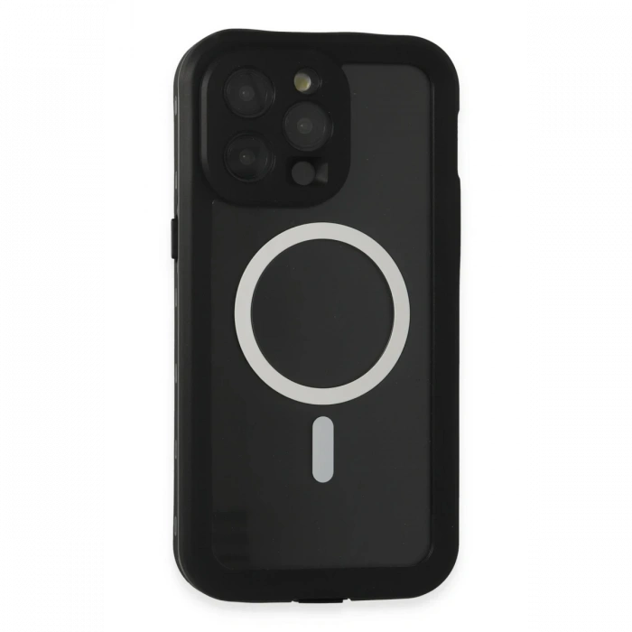Newface iPhone 15 Pro Kılıf Red Pepper Magneticsafe Su Geçirmez Kılıf - Siyah-Gri