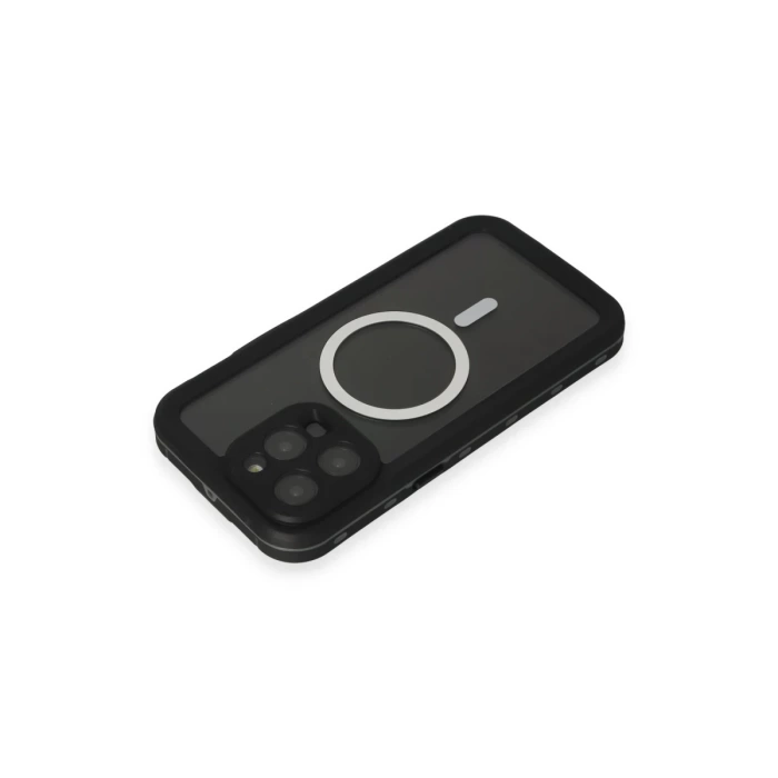 Newface iPhone 15 Pro Kılıf Red Pepper Magneticsafe Su Geçirmez Kılıf - Siyah-Gri
