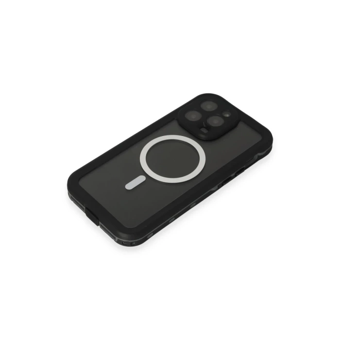 Newface iPhone 15 Pro Kılıf Red Pepper Magneticsafe Su Geçirmez Kılıf - Siyah-Gri