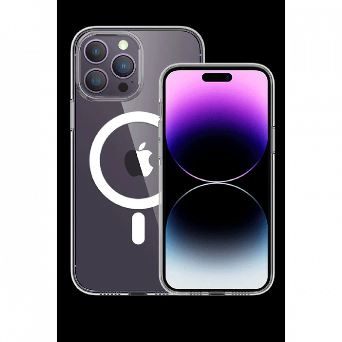 Newface iPhone 15 Pro Kılıf Tron Şeffaf Magsafe Kapak - Şeffaf