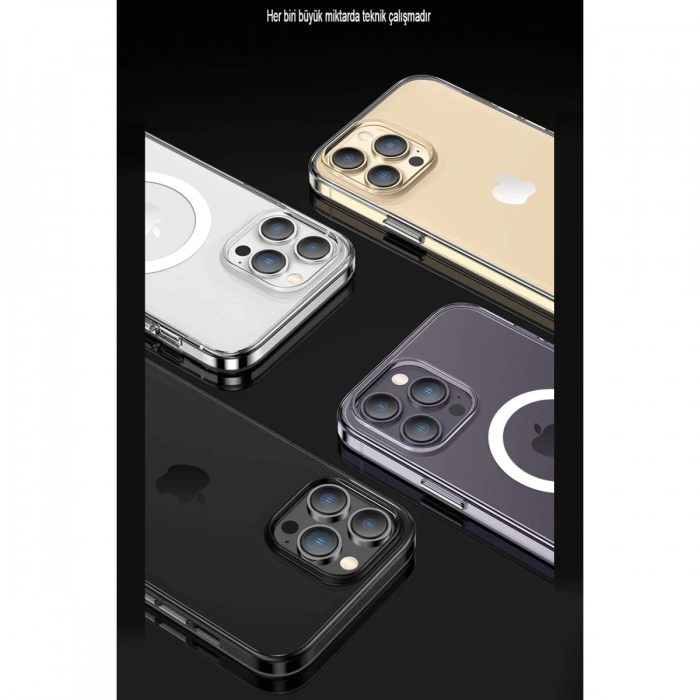 Newface iPhone 15 Pro Kılıf Tron Şeffaf Magsafe Kapak - Şeffaf