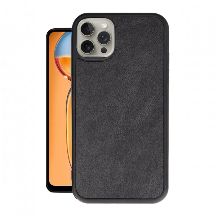 Newface iPhone 15 Pro Max Kılıf Aras Deri Kapak - Siyah
