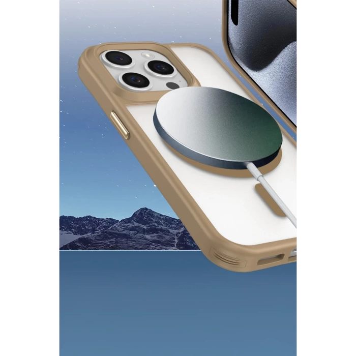 Newface iPhone 15 Pro Max Kılıf Enka Magsafe Silikon Kılıf