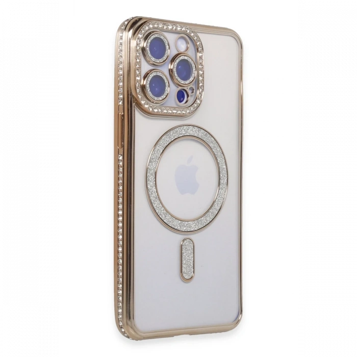 Newface iPhone 15 Pro Max Kılıf Joke Simli Magneticsafe Kılıf