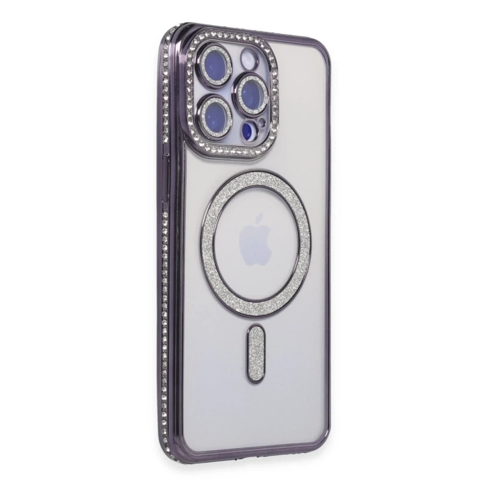 Newface iPhone 15 Pro Max Kılıf Joke Simli Magneticsafe Kılıf