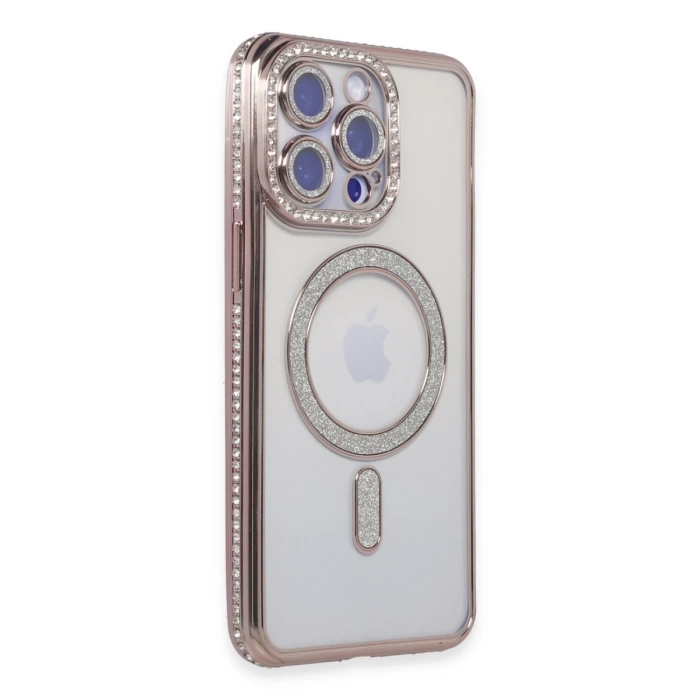 Newface iPhone 15 Pro Max Kılıf Joke Simli Magneticsafe Kılıf