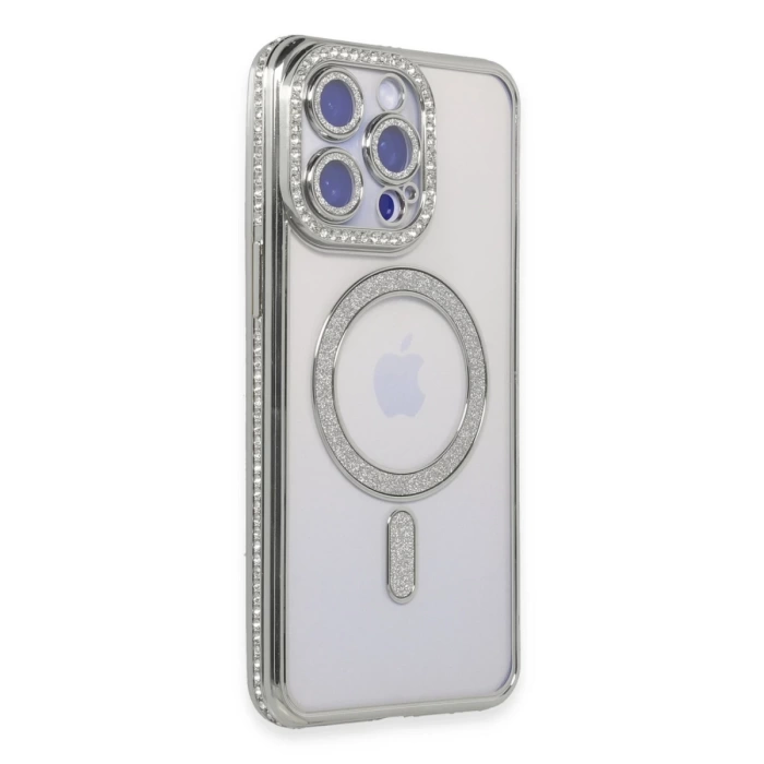 Newface iPhone 15 Pro Max Kılıf Joke Simli Magneticsafe Kılıf