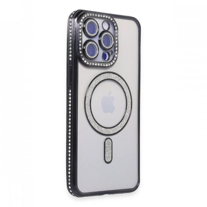 Newface iPhone 15 Pro Max Kılıf Joke Simli Magneticsafe Kılıf