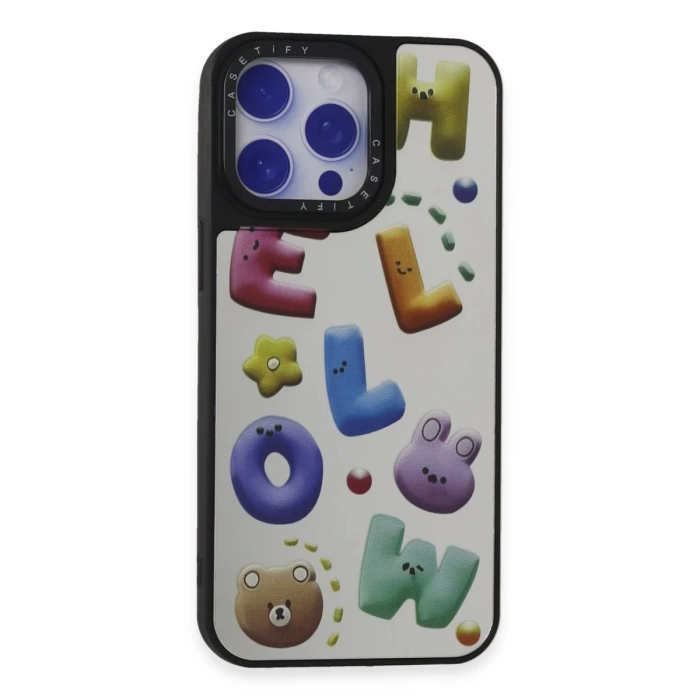 Newface iPhone 15 Pro Max Kılıf Mirror Desenli Kapak
