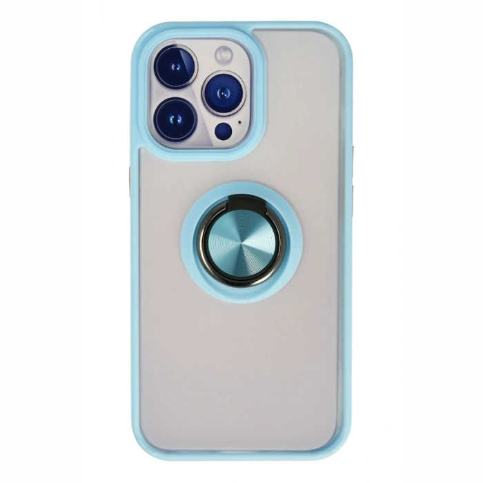 Newface iPhone 15 Pro Max Kılıf Montreal Yüzüklü Silikon Kapak