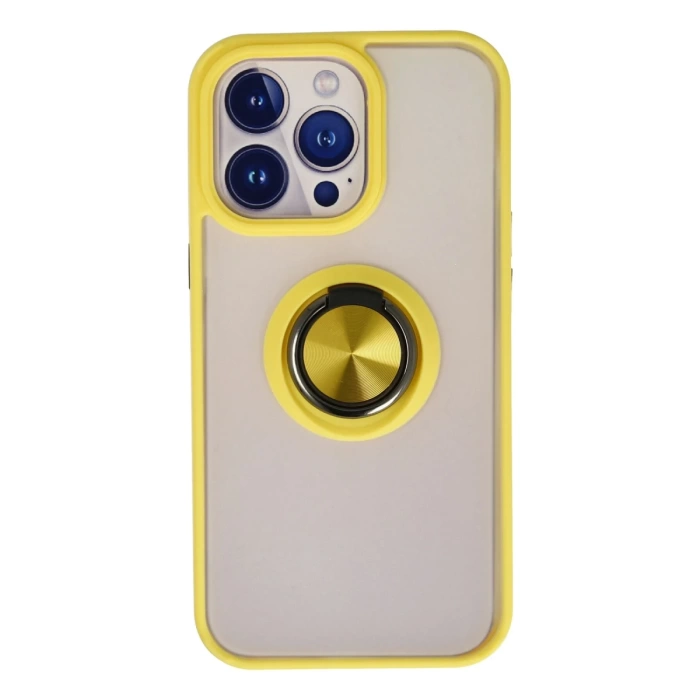 Newface iPhone 15 Pro Max Kılıf Montreal Yüzüklü Silikon Kapak