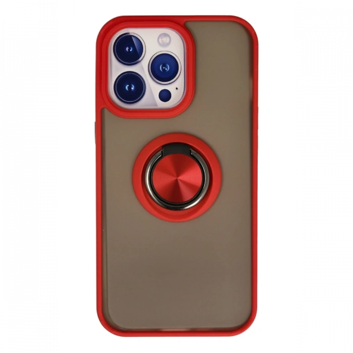 Newface iPhone 15 Pro Max Kılıf Montreal Yüzüklü Silikon Kapak