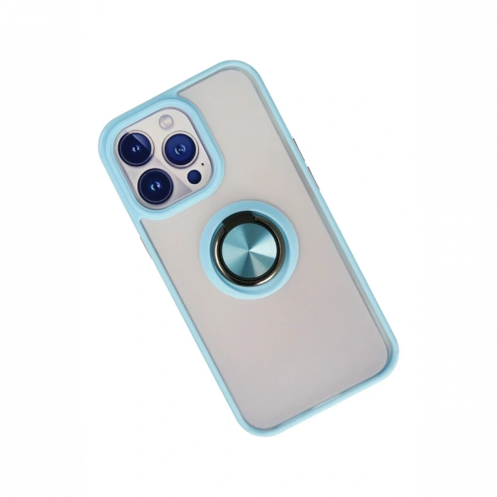 Newface iPhone 15 Pro Max Kılıf Montreal Yüzüklü Silikon Kapak