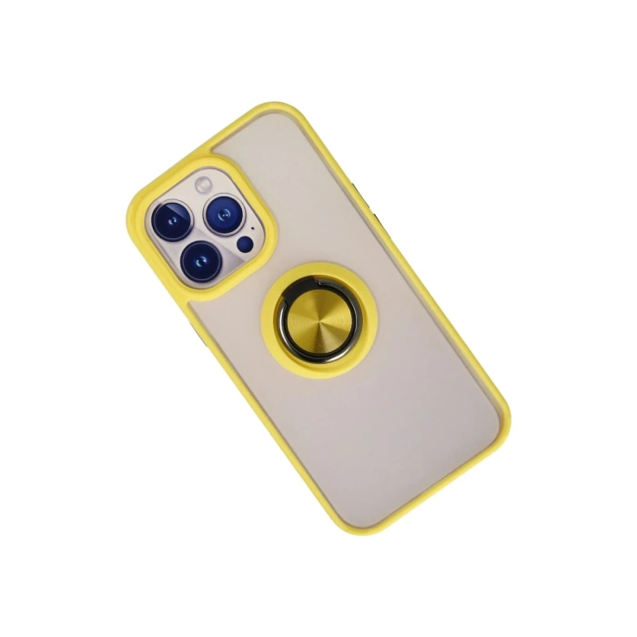 Newface iPhone 15 Pro Max Kılıf Montreal Yüzüklü Silikon Kapak