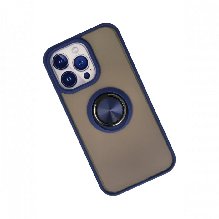 Newface iPhone 15 Pro Max Kılıf Montreal Yüzüklü Silikon Kapak