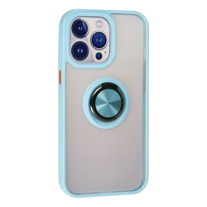 Newface iPhone 15 Pro Max Kılıf Montreal Yüzüklü Silikon Kapak