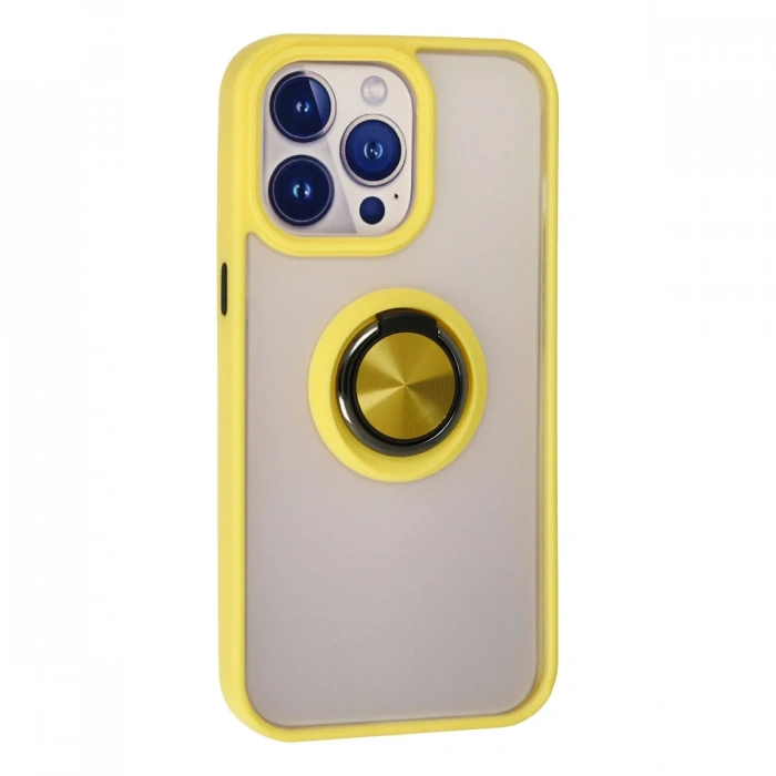 Newface iPhone 15 Pro Max Kılıf Montreal Yüzüklü Silikon Kapak