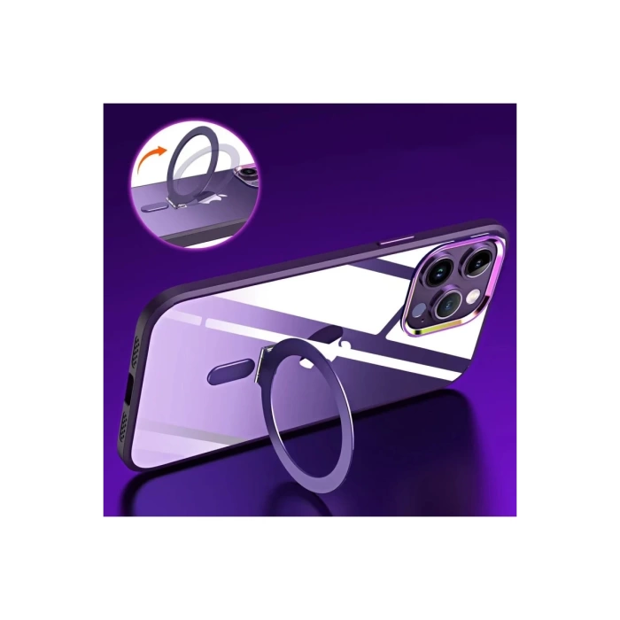 Newface iPhone 15 Pro Max Kılıf Mudo Magneticsafe Standlı Kapak