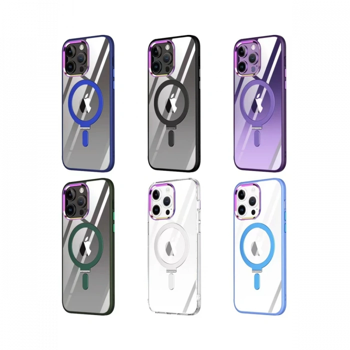Newface iPhone 15 Pro Max Kılıf Mudo Magneticsafe Standlı Kapak